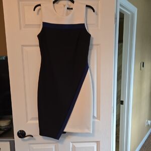 Tommy Hilfiger Black and White Dress with Blue Detail